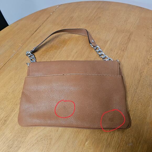 Michael Kors Lock & Key Tan Brown Leather Small Shoulder Bag Quiet Luxury Purse - Picture 2 of 7